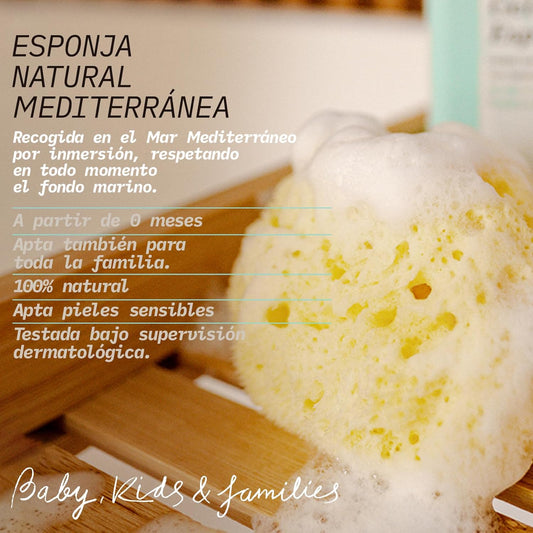 Suavinex Natural Baby Bath Sponge | Soft Sea Sponge for Sensitive Skin