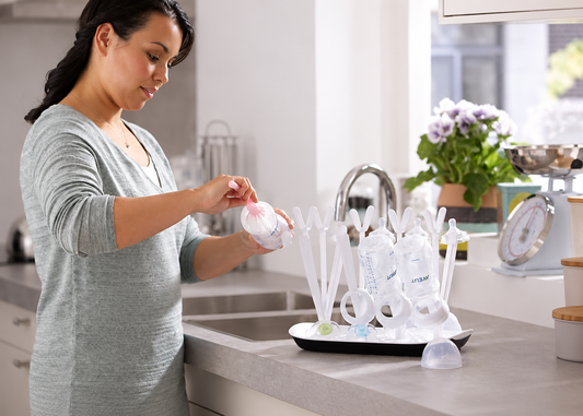 Baby Bottle Drying Rack BPA-Free Bottle Drying Stand with Drain Tray