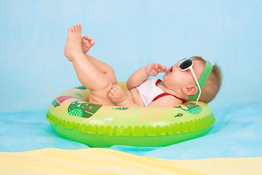 Newborn baby essentials and maternity products laid out neatly