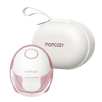 مضخة الثدي Momcozy M6 الفردية القابلة للارتداء بتصميم أنيق وهادئ للغاية، لون عنابي.