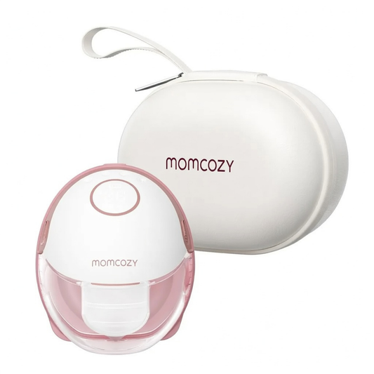 مضخة الثدي Momcozy M6 الفردية القابلة للارتداء بتصميم أنيق وهادئ للغاية، لون عنابي.