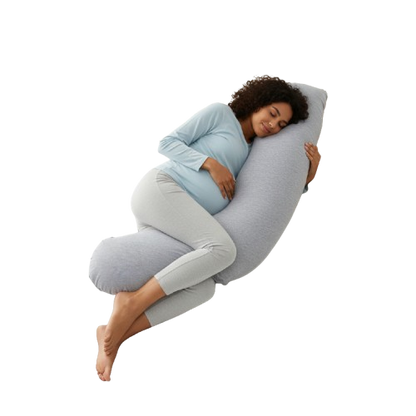 وسادة الحمل Momcozy على شكل حرف J، وسادة دعم كاملة للجسم أثناء الحمل
