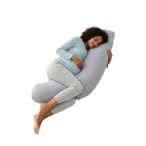 وسادة الحمل Momcozy على شكل حرف J، وسادة دعم كاملة للجسم أثناء الحمل