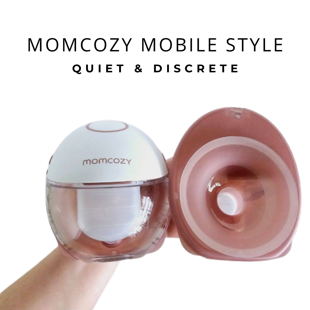 مضخة الثدي Momcozy M6 الفردية القابلة للارتداء بتصميم أنيق وهادئ للغاية، لون عنابي.