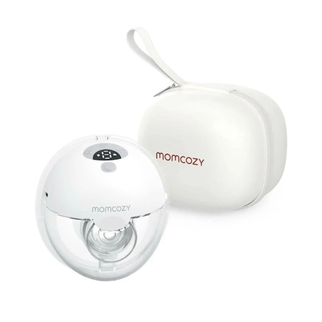 مضخة الثدي Momcozy All-in-One M5 أحادية الاستخدام قابلة للارتداء، 3 أوضاع، 9 مستويات، لون رمادي