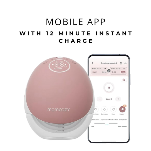 مضخة الثدي Momcozy M9 أحادية التدفق المحمولة بدون استخدام اليدين، لون عنابي