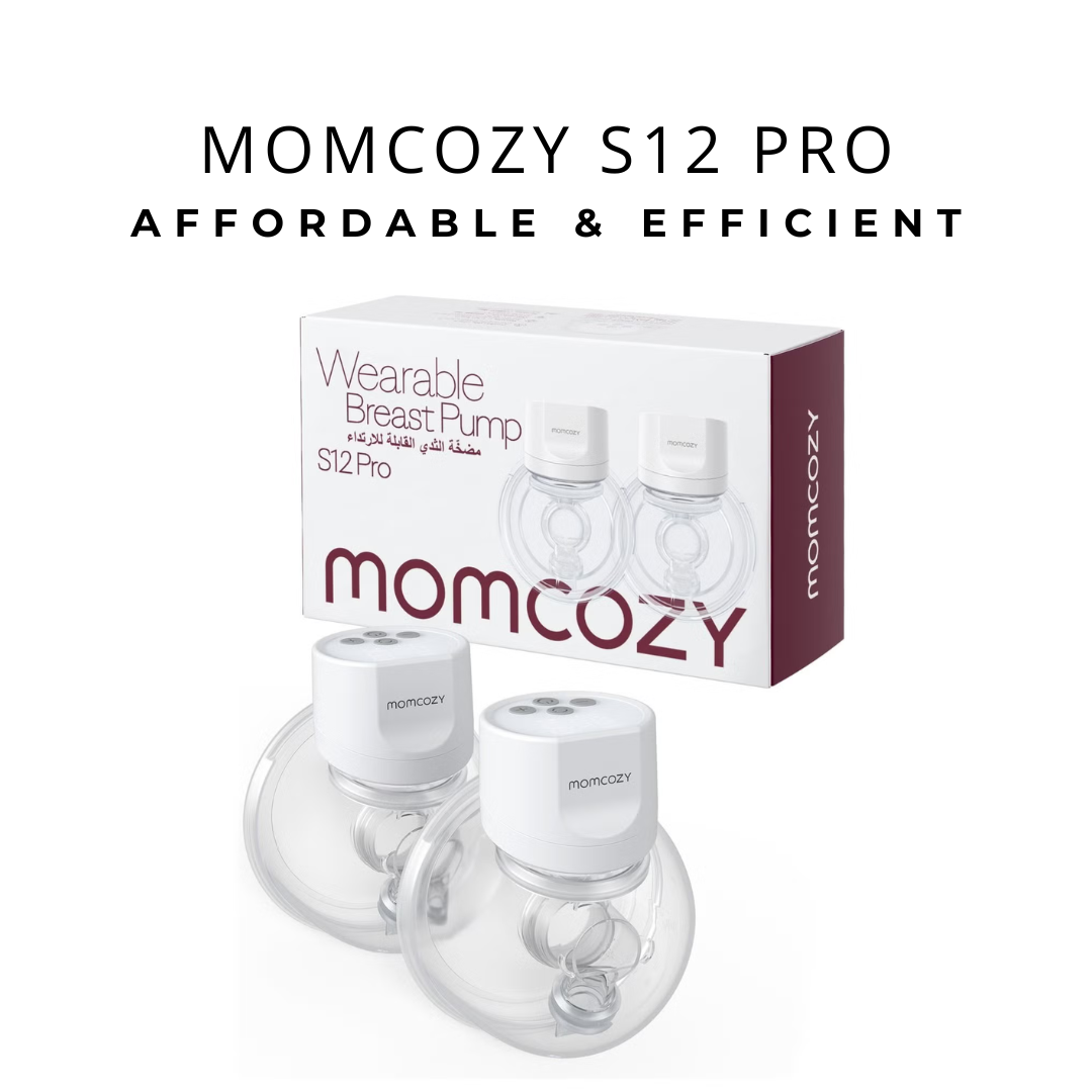 مضخة الثدي المزدوجة القابلة للارتداء Momcozy S12 Pro، شفط قابل للتعديل، 3 أوضاع، لون أبيض