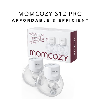 مضخة الثدي المزدوجة القابلة للارتداء Momcozy S12 Pro، شفط قابل للتعديل، 3 أوضاع، لون أبيض