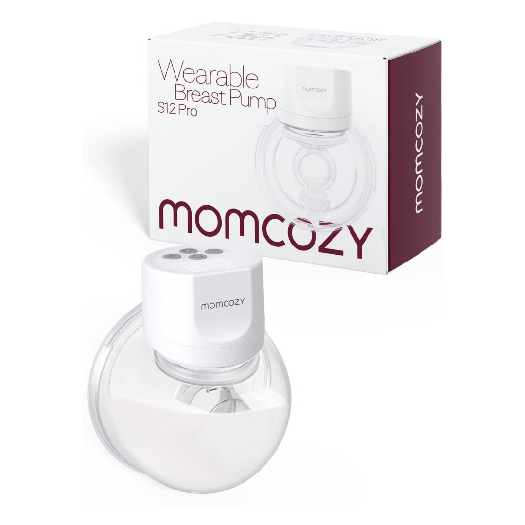 مضخة الثدي Momcozy S12 Pro الفردية القابلة للارتداء، شفط قابل للتعديل، 3 أوضاع، لون أبيض