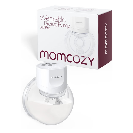 مضخة الثدي Momcozy S12 Pro الفردية القابلة للارتداء، شفط قابل للتعديل، 3 أوضاع، لون أبيض