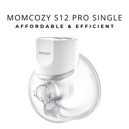 مضخة الثدي Momcozy S12 Pro الفردية القابلة للارتداء، شفط قابل للتعديل، 3 أوضاع، لون أبيض