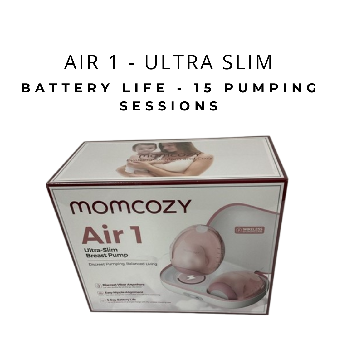 مضخة الثدي الذكية Momcozy Air 1 المزدوجة فائقة النحافة بدون استخدام اليدين، لون أحمر دافئ