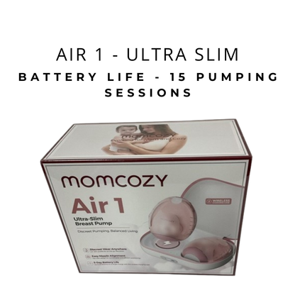 مضخة الثدي الذكية Momcozy Air 1 المزدوجة فائقة النحافة بدون استخدام اليدين، لون أحمر دافئ