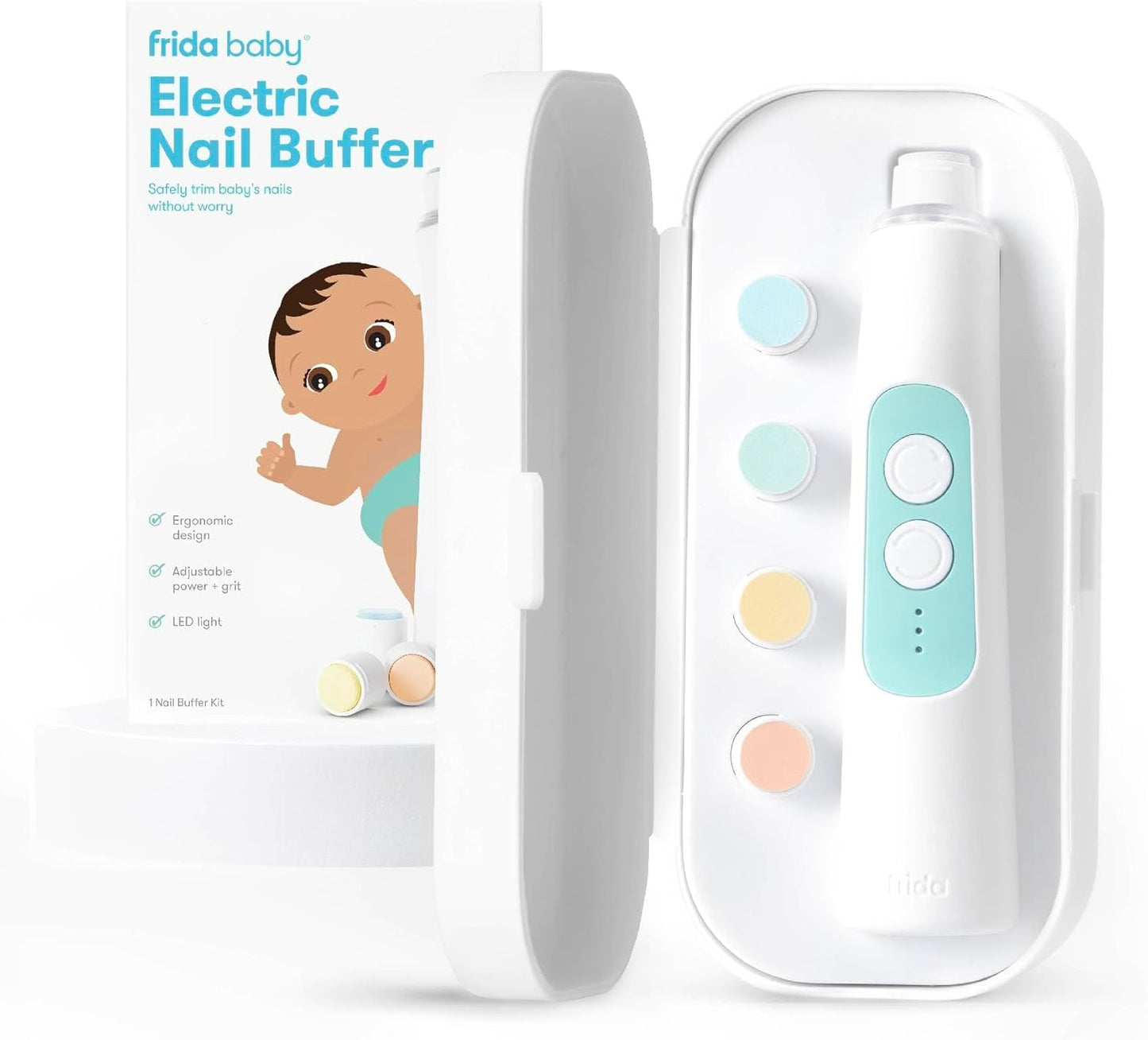 Frida Baby Electric Nail Buffer for Newborn & Toddler – Safe Baby Nail Trimmer Kit