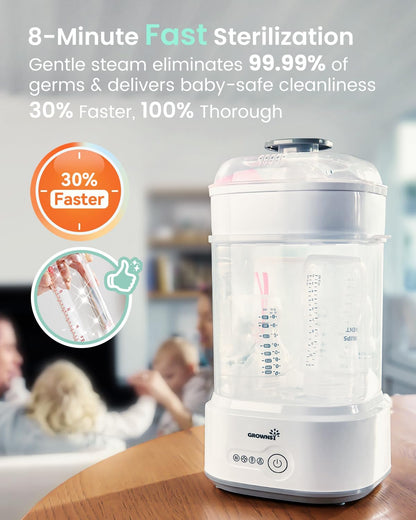 GROWNSY Baby Bottle Sterilizer and Dryer | Electric Steam Sterilizer