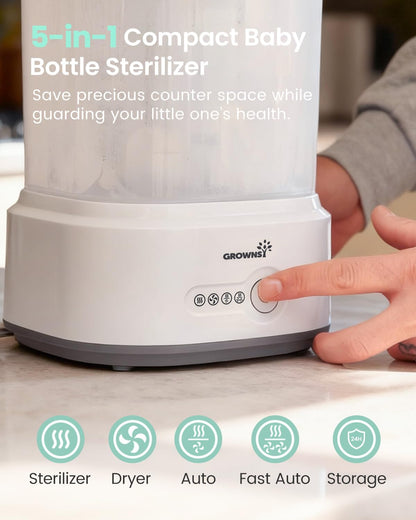 GROWNSY Baby Bottle Sterilizer and Dryer | Electric Steam Sterilizer