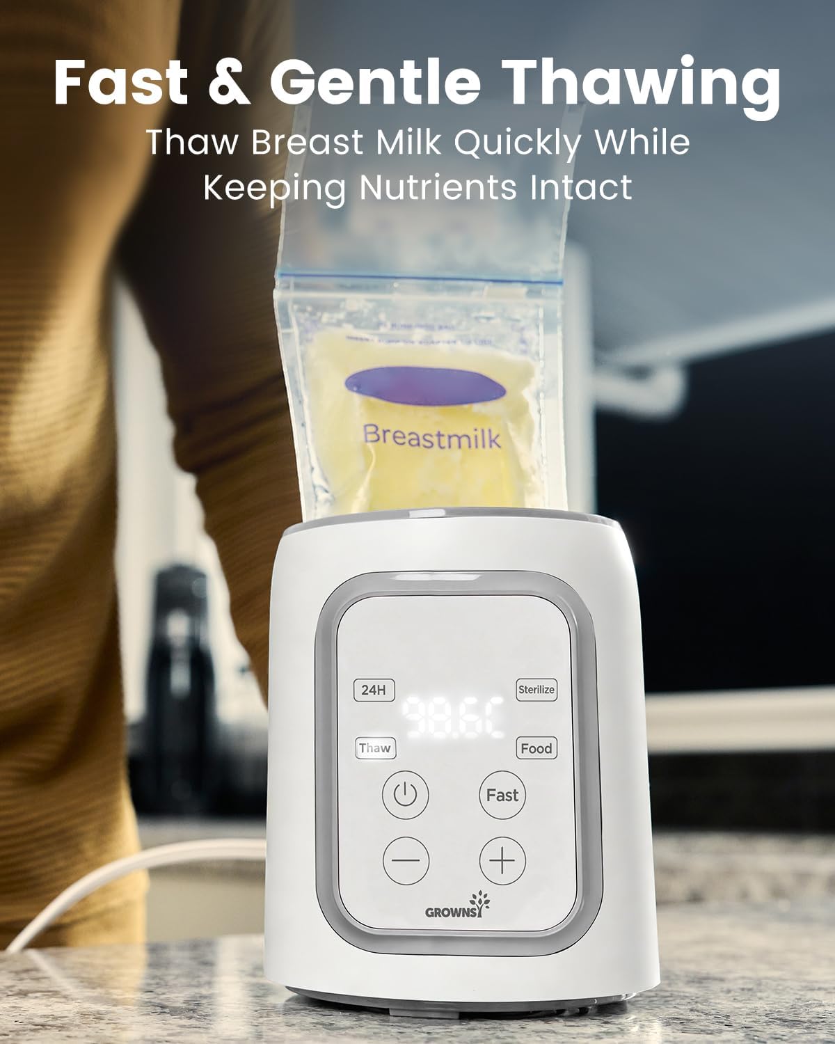 GROWNSY 10-in-1 Fast Baby Bottle Warmer & Sterilizer | Smart Milk Warmer