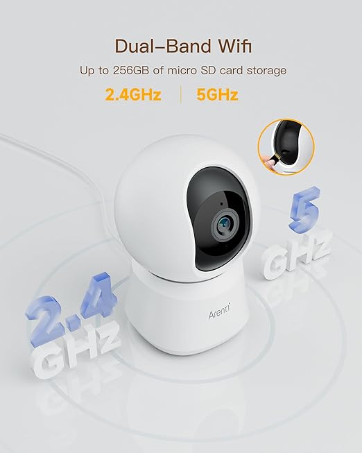 Arenti P2Q 4MP Smart Indoor Security Camera with Auto Tracking, Night Vision & Two-Way Audio