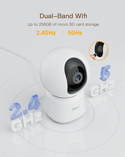Arenti P2Q 4MP Smart Indoor Security Camera with Auto Tracking, Night Vision & Two-Way Audio