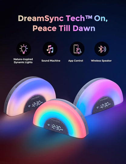 Momcozy WN05 Baby Sound Machine & Night Light with App Control, White Noise & Sunrise Alarm