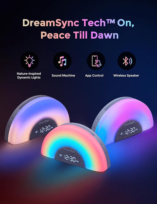 Momcozy WN05 Baby Sound Machine & Night Light with App Control, White Noise & Sunrise Alarm