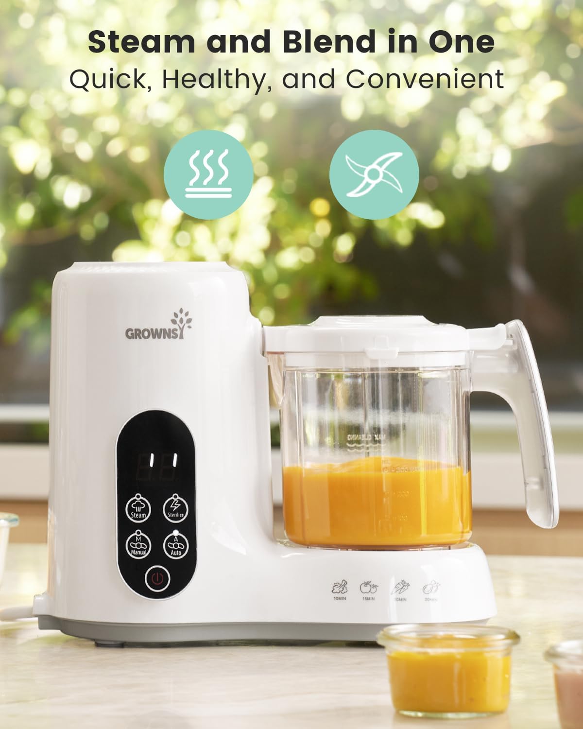 GROWNSY Baby Food Maker Steamer Blender BPA Free | Mumcare UAE