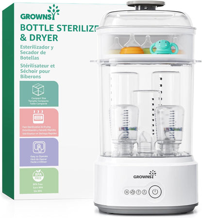 GROWNSY Baby Bottle Sterilizer and Dryer | Electric Steam Sterilizer