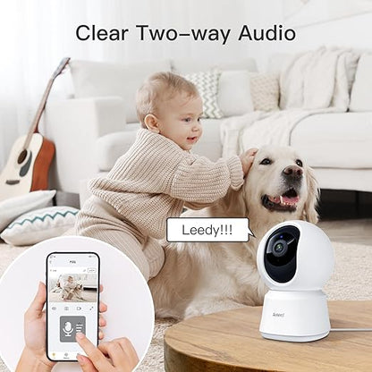 ARENTI P2Q-Speed12 4MP Indoor Security Camera with 355° Pan & Tilt, 5GHz WiFi & Night Vision