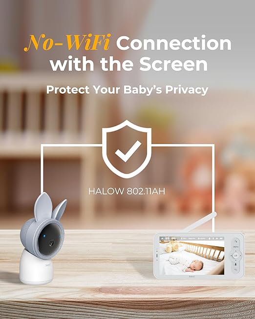 ARENTI AInanny Baby Monitor with 2 Cameras, 5" Display, 2K Video, Cry & Motion Detection