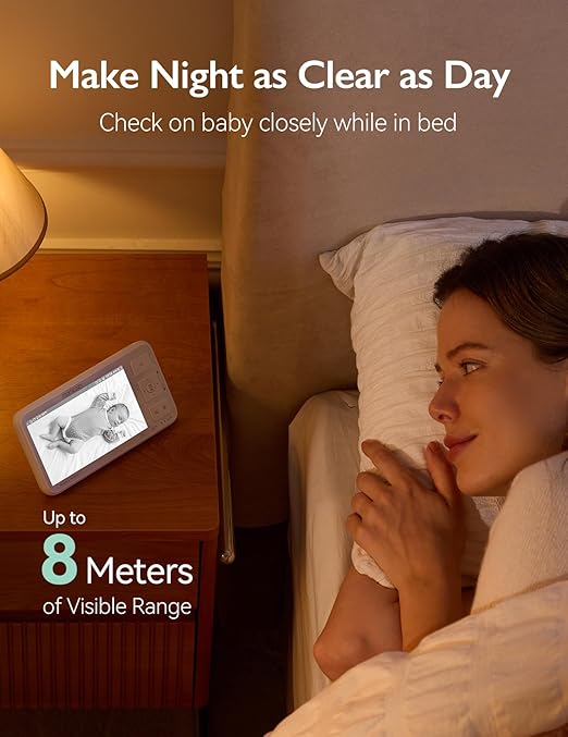 Momcozy BM03 Video Baby Monitor 5.5" 1080P Full HD WiFi-Free Monitor with Night Vision