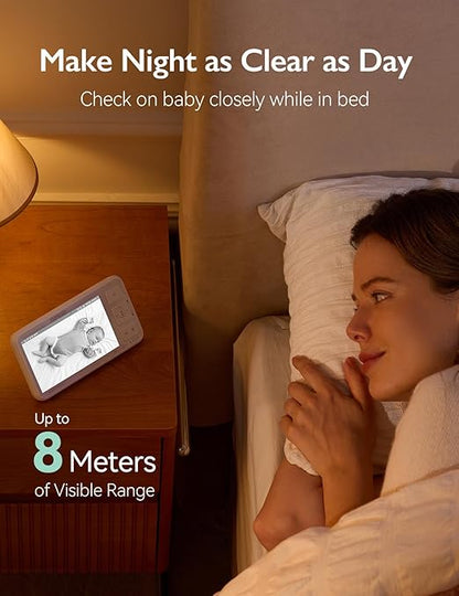 Momcozy BM03 Video Baby Monitor 5.5" 1080P Full HD WiFi-Free Monitor with Night Vision