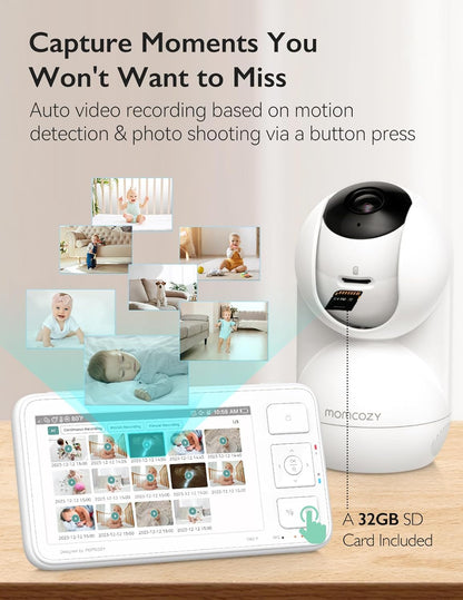 Momcozy BM03 Video Baby Monitor 5.5" 1080P Full HD WiFi-Free Monitor with Night Vision