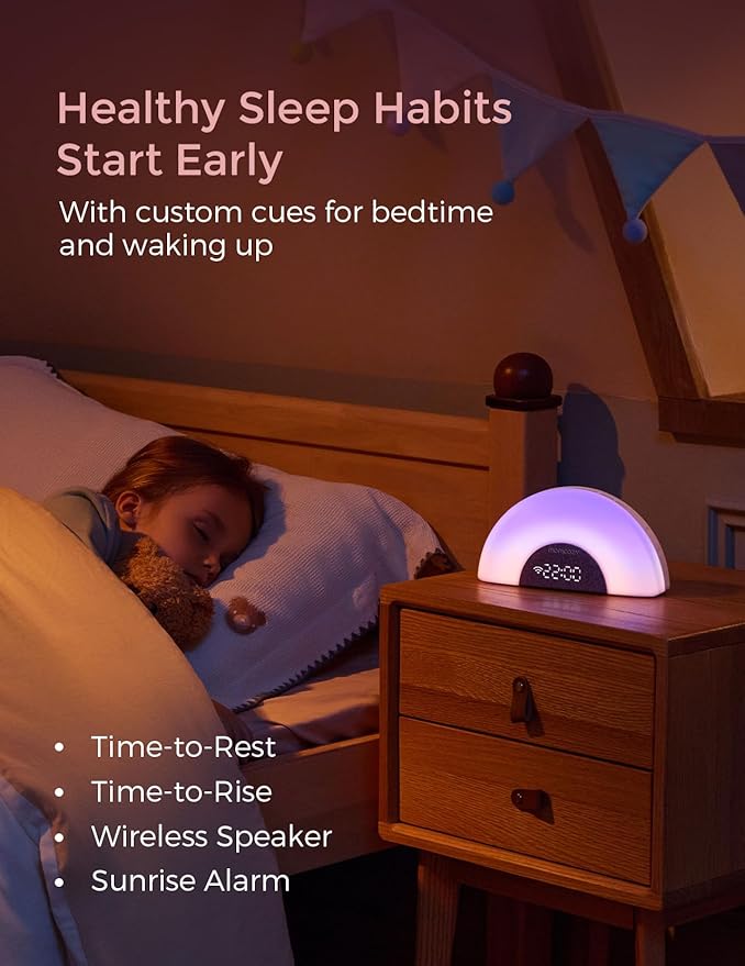 Momcozy WN05 Baby Sound Machine & Night Light with App Control, White Noise & Sunrise Alarm