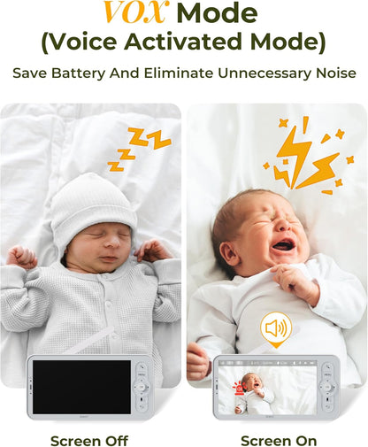 ARENTI AInanny Baby Monitor with 2 Cameras, 5" Display, 2K Video, Cry & Motion Detection