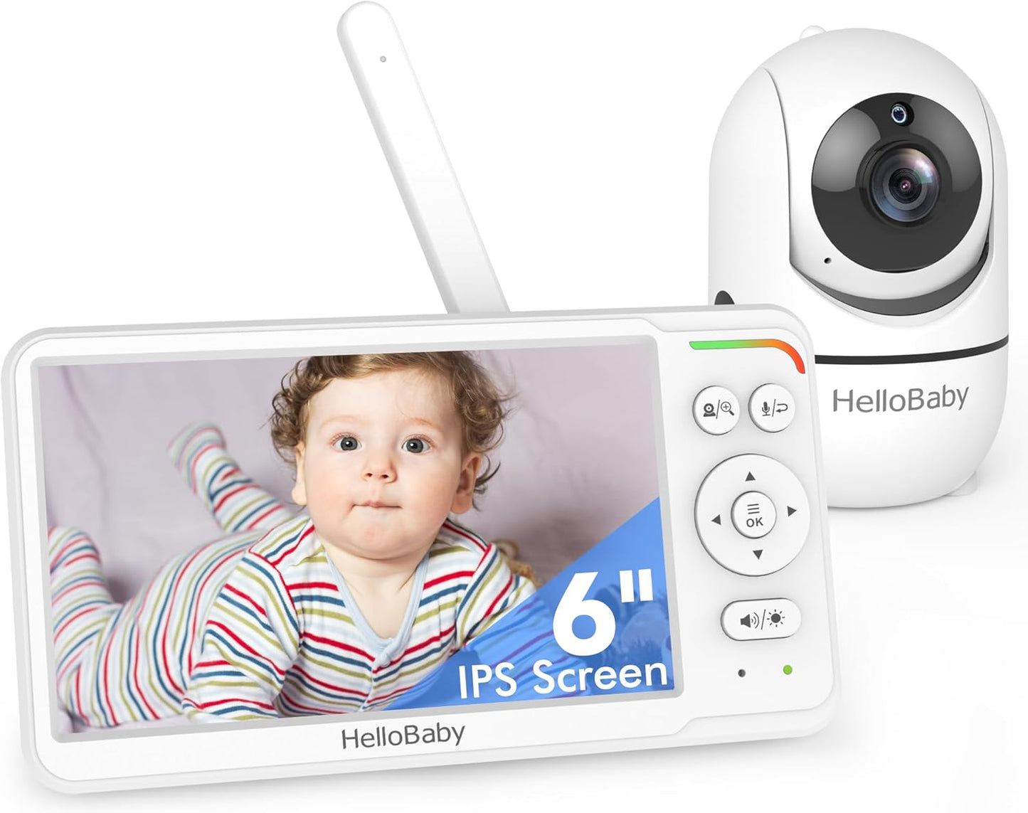 HelloBaby HB6560 6" IPS Baby Monitor with Camera No WiFi