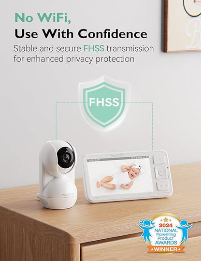 Momcozy BM03 Video Baby Monitor 5.5" 1080P Full HD WiFi-Free Monitor with Night Vision