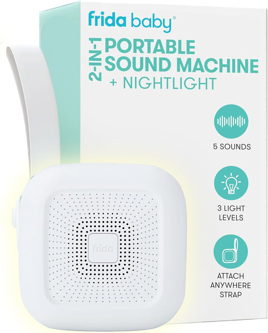Frida Baby 2-in-1 Portable Sound Machine & Nightlight – White Noise for Baby Sleep