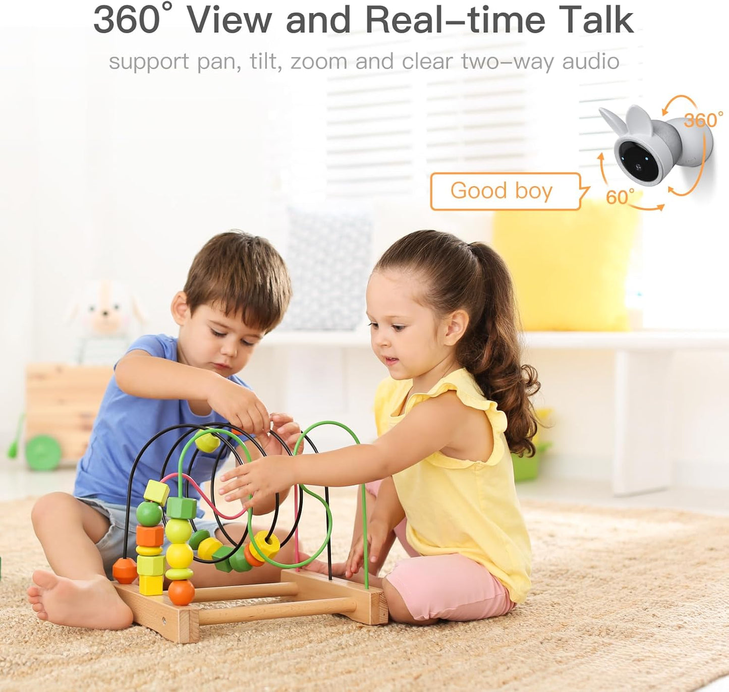 ARENTI 2K Smart Baby Monitor with 5-Inch Display, PTZ Camera, Cry & Motion Detection