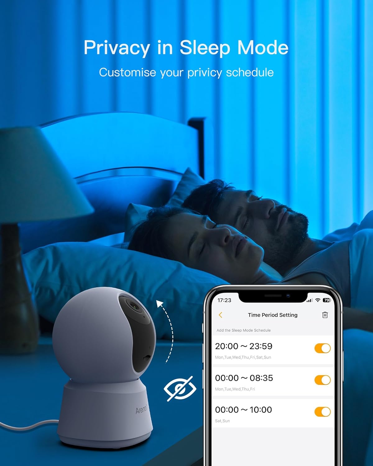 Arenti P2Q 4MP Smart Indoor Security Camera with Auto Tracking, Night Vision & Two-Way Audio