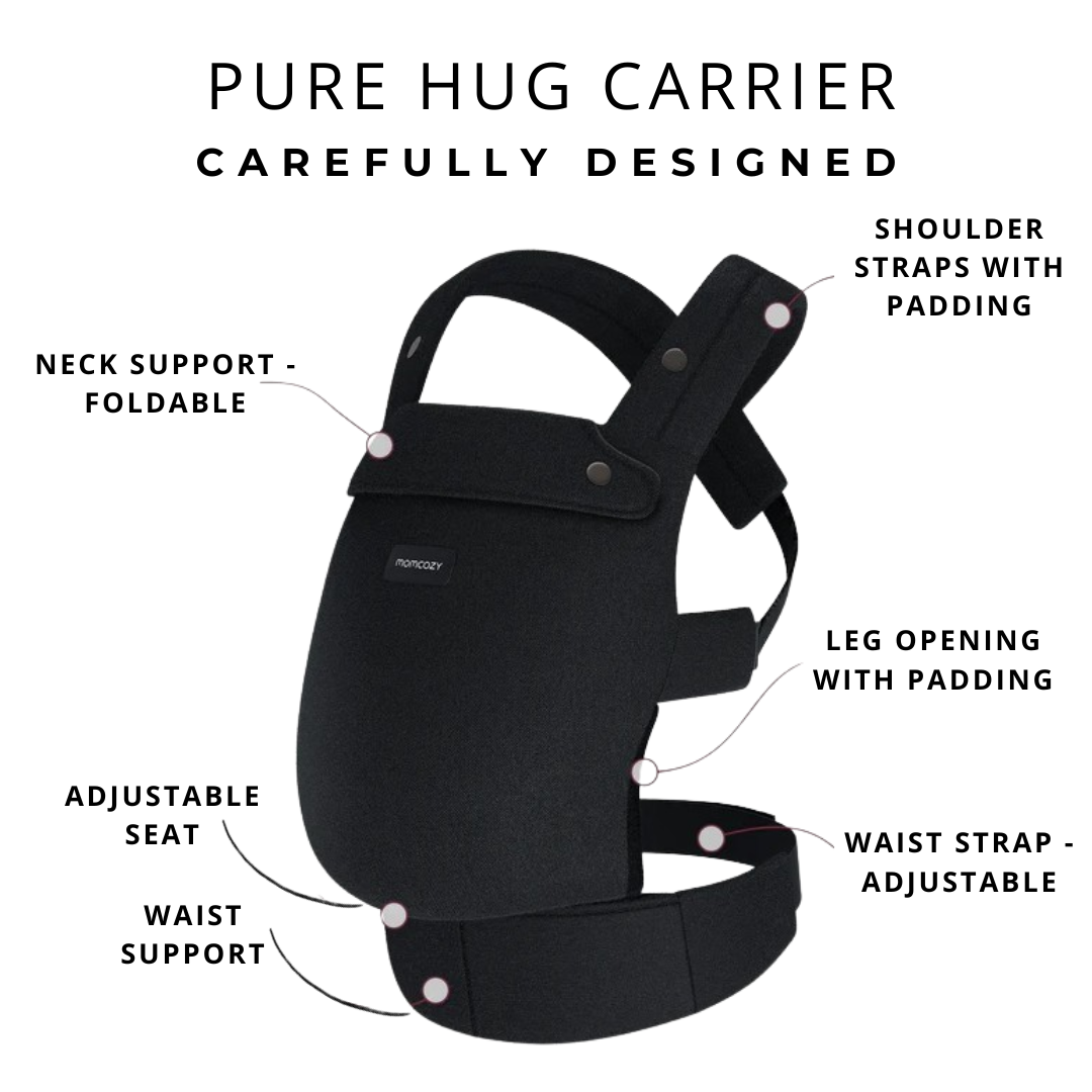 حاملة الأطفال Momcozy Pure Hug آمنة وناعمة وتوفر حرية الحركة للأطفال