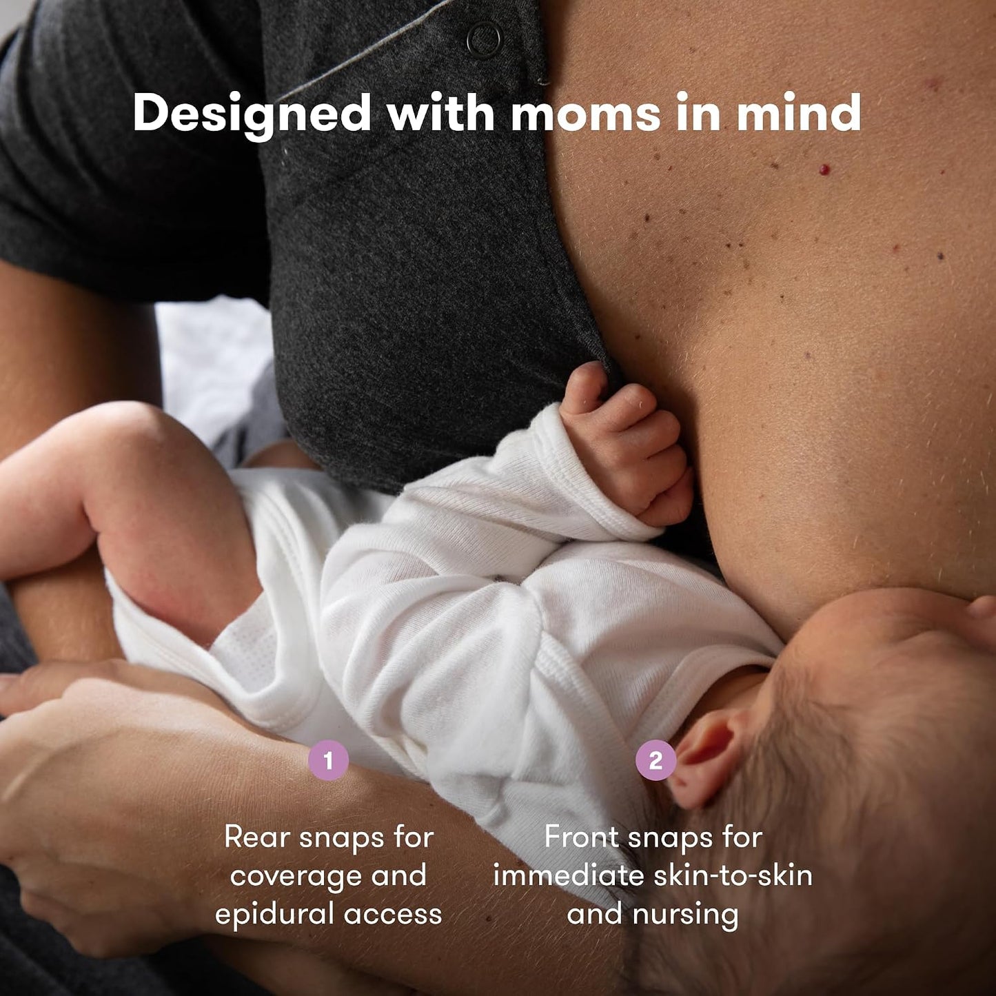 Frida Mom Delivery & Nursing Gown – Soft Labor & Breastfeeding Hospital Gown