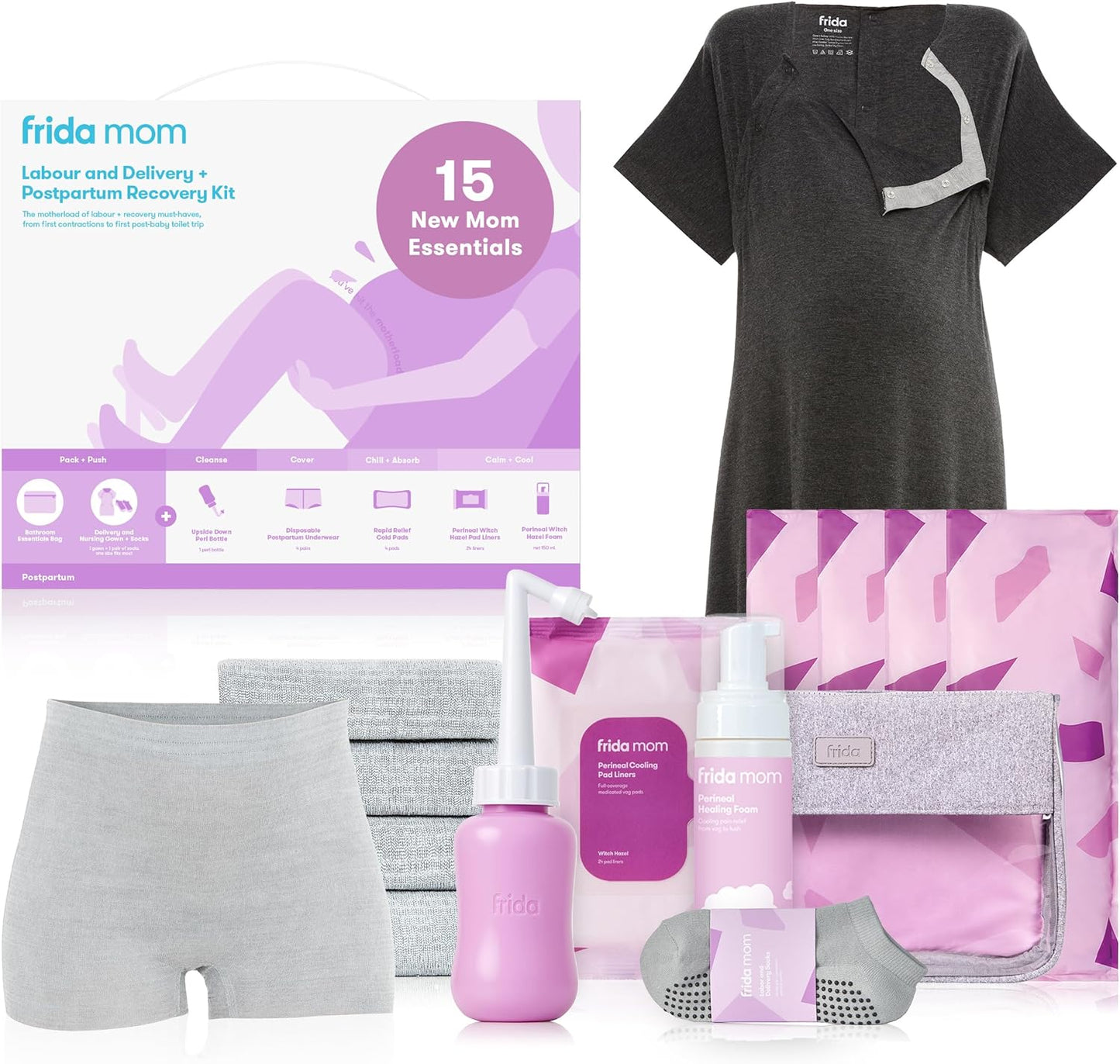 Frida Mom Postpartum Recovery Essentials Kit + Labour & Delivery Hospital Kit