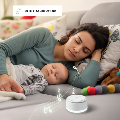 جهاز Momcozy المحمول لإصدار الضوضاء البيضاء مع ضوء ليلي