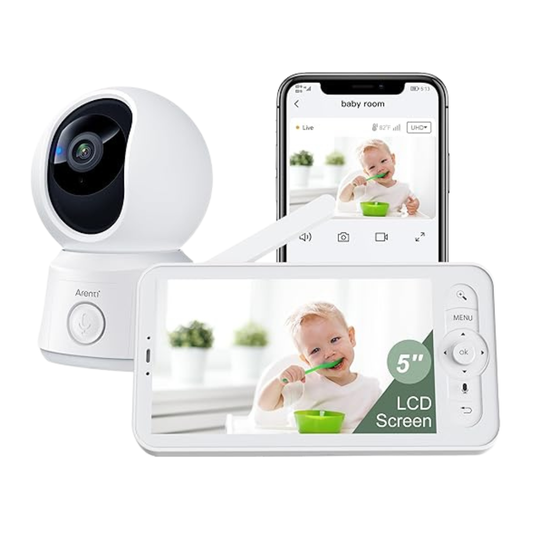 ARENTI B2Kit Baby Monitor with Camera & Audio, 5" Display, 1080P Smart Baby Monitor