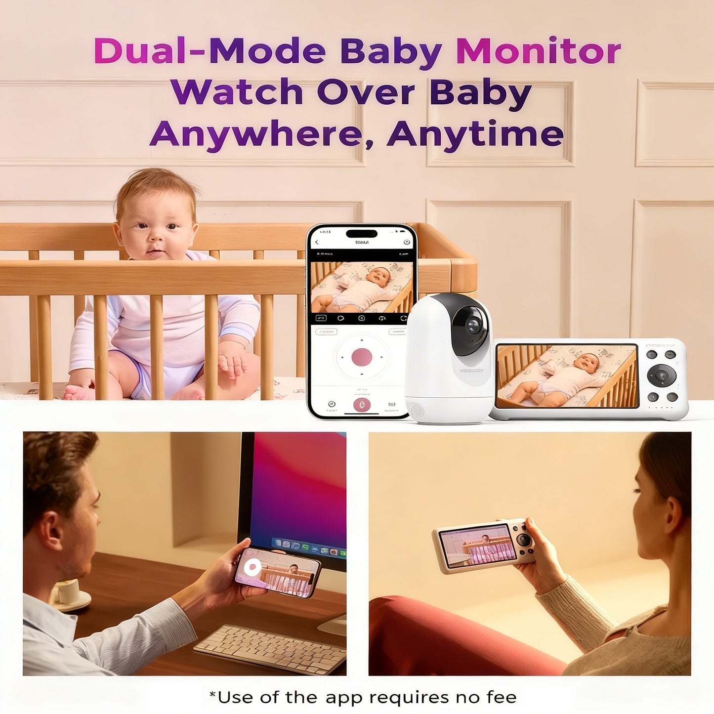 جهاز مراقبة الأطفال الذكي Momcozy 2 المزود بتقنية الواي فاي، موديل BM04