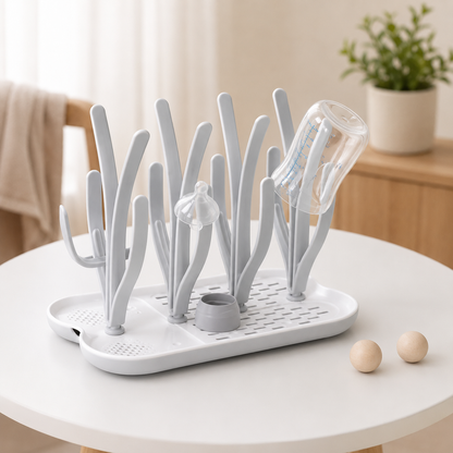 Baby Bottle Drying Rack BPA-Free Bottle Drying Stand with Drain Tray