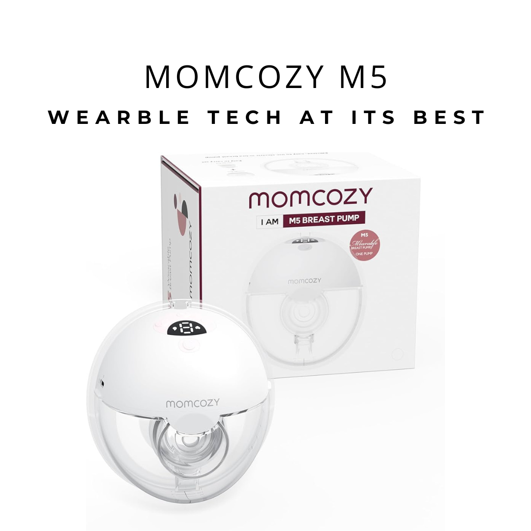 مضخة الثدي Momcozy All-in-One M5 المزدوجة القابلة للارتداء بدون استخدام اليدين، 3 أوضاع، 9 مستويات، رمادي