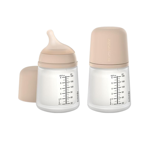 Suavinex Zero Zero Anti-Colic Baby Bottle 2-Pack 180ml | Adaptable Flow Nipple